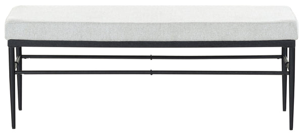 Safavieh Theabella Linen And Metal Bench - Contemporary Style With Striking Aesthetic For Any Decor Black ,Light Grey Metal ,Manufactured Wood ,Fabric ,Foam Sfv2190b