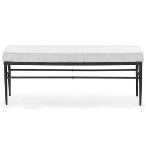 Safavieh Theabella Linen And Metal Bench - Contemporary Style With Striking Aesthetic For Any Decor Black ,Light Grey Metal ,Manufactured Wood ,Fabric ,Foam Sfv2190b