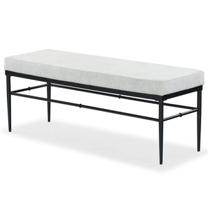 Safavieh Theabella Linen And Metal Bench - Contemporary Style With Striking Aesthetic For Any Decor Black ,Light Grey Metal ,Manufactured Wood ,Fabric ,Foam Sfv2190b