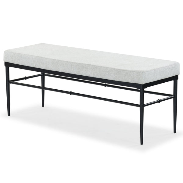 Safavieh Theabella Linen And Metal Bench - Contemporary Style With Striking Aesthetic For Any Decor Black ,Light Grey Metal ,Manufactured Wood ,Fabric ,Foam Sfv2190b
