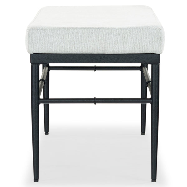 Safavieh Theabella Linen And Metal Bench - Contemporary Style With Striking Aesthetic For Any Decor Black ,Light Grey Metal ,Manufactured Wood ,Fabric ,Foam Sfv2190b