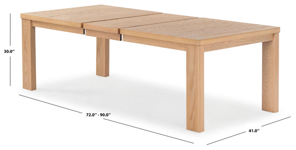 Safavieh Desmond Extendable Wood Dining Table - Elegant Oak Craftsmanship For Memorable Gatherings Natural Wood Sfv2194a