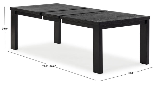 Safavieh Desmond Extendable Wood Dining Table - Elegant Oak Craftsmanship For Memorable Gatherings Black Wood Sfv2194b