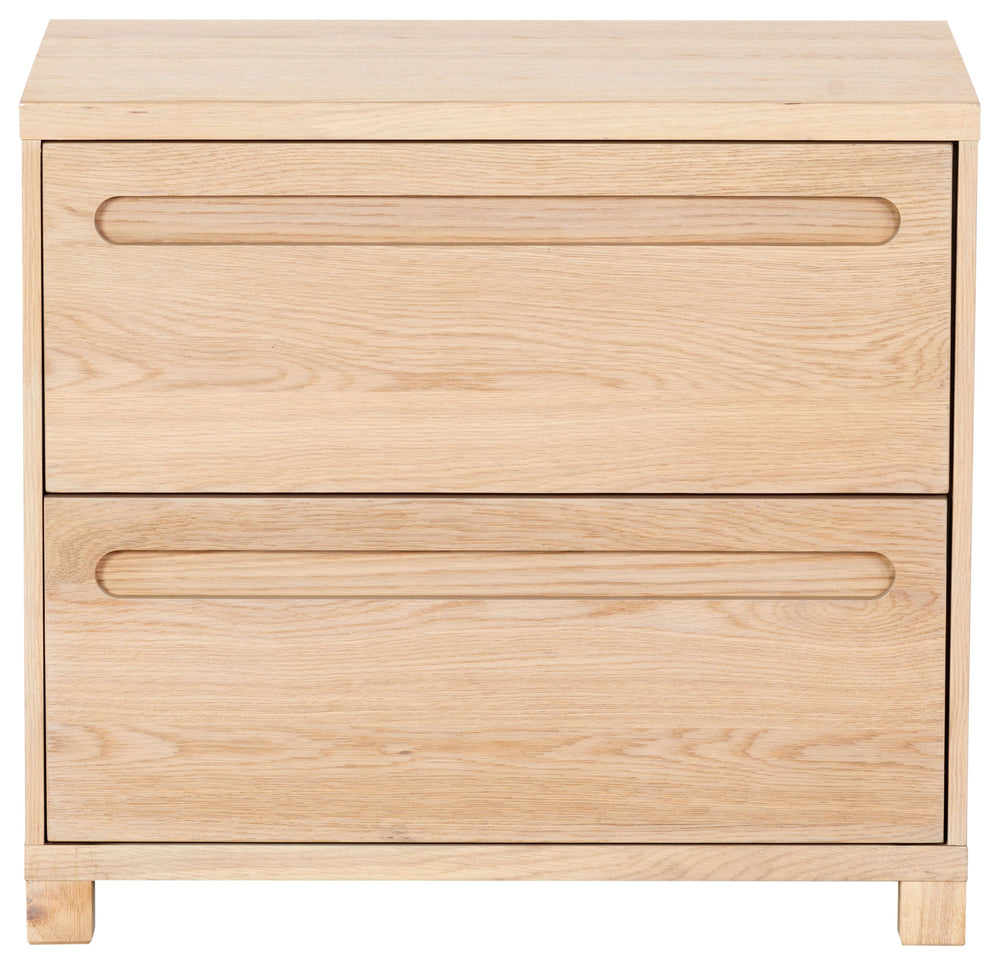 Safavieh Tobiette 2 Drawer Wood Nightstand - Elegant Storage Solution For Bedroom Decor And Style Upgrade Oak Wood Sfv2195a