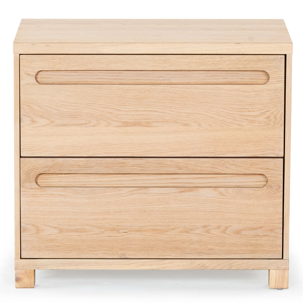 Safavieh Tobiette 2 Drawer Wood Nightstand - Elegant Storage Solution For Bedroom Decor And Style Upgrade Oak Wood Sfv2195a