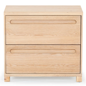 Safavieh Tobiette 2 Drawer Wood Nightstand - Elegant Storage Solution For Bedroom Decor And Style Upgrade Oak Wood Sfv2195a