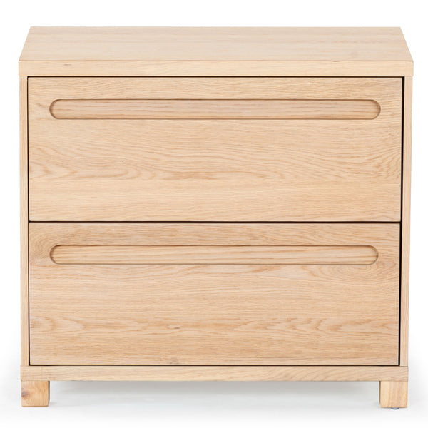 Safavieh Tobiette 2 Drawer Wood Nightstand - Elegant Storage Solution For Bedroom Decor And Style Upgrade Oak Wood Sfv2195a