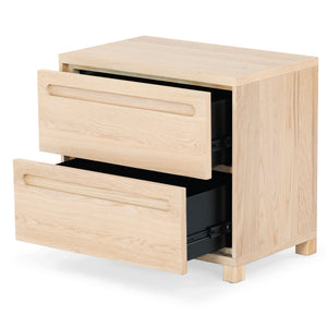 Safavieh Tobiette 2 Drawer Wood Nightstand - Elegant Storage Solution For Bedroom Decor And Style Upgrade Oak Wood Sfv2195a
