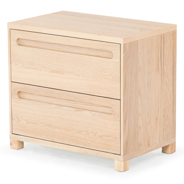 Safavieh Tobiette 2 Drawer Wood Nightstand - Elegant Storage Solution For Bedroom Decor And Style Upgrade Oak Wood Sfv2195a