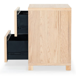 Safavieh Tobiette 2 Drawer Wood Nightstand - Elegant Storage Solution For Bedroom Decor And Style Upgrade Oak Wood Sfv2195a