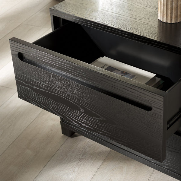 Safavieh Tobiette 2 Drawer Wood Nightstand - Elegant Storage Solution For Bedroom Decor And Style Upgrade Black Wood Sfv2195b