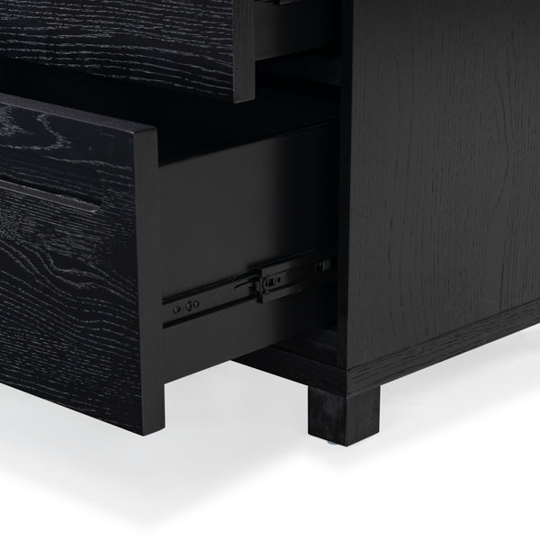 Safavieh Tobiette 2 Drawer Wood Nightstand - Elegant Storage Solution For Bedroom Decor And Style Upgrade Black Wood Sfv2195b