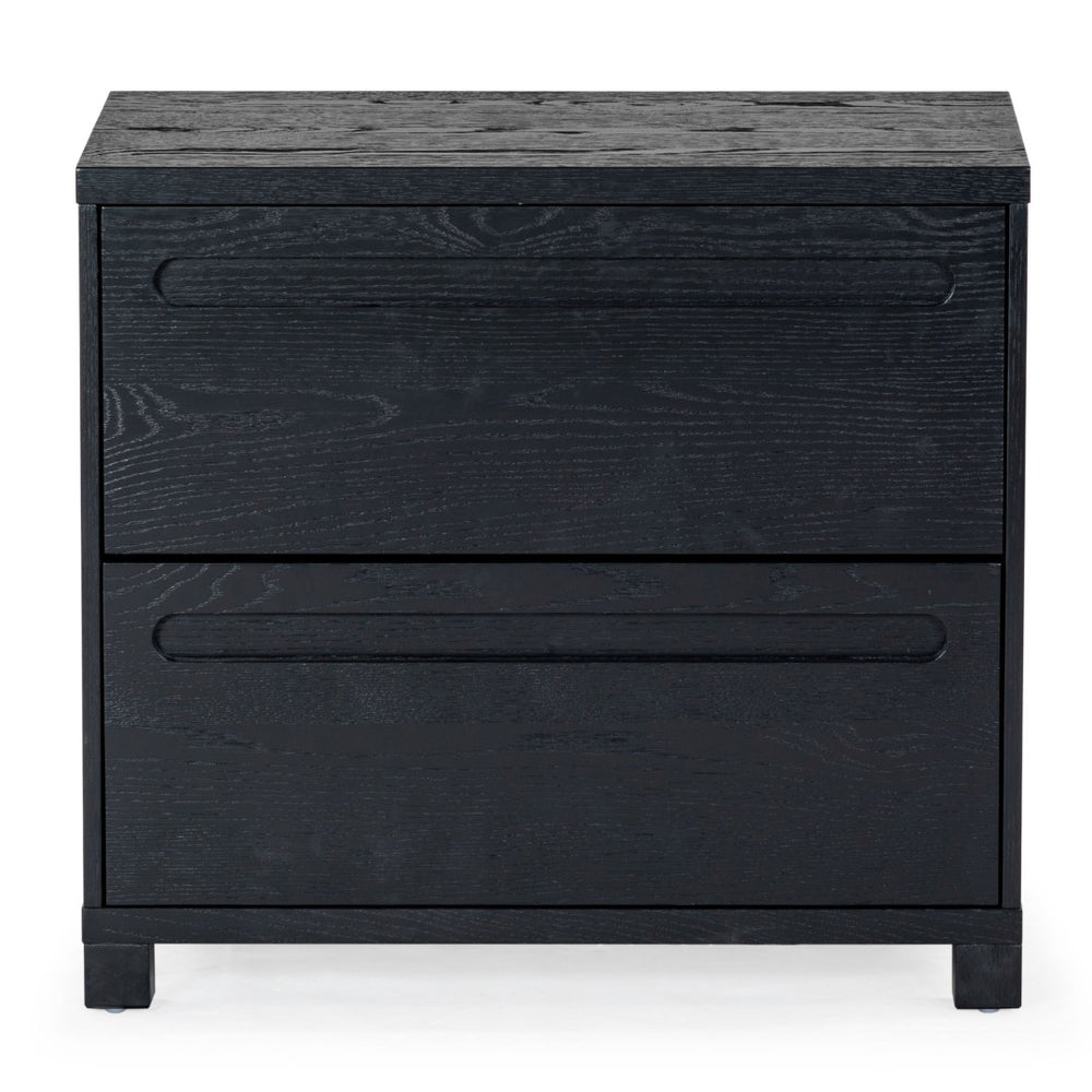 Safavieh TOBIETTE 2-Drawer Wood Nightstand - Modern Elegance with Ample Storage for Your Bedroom Decor Needs Black SFV2195B