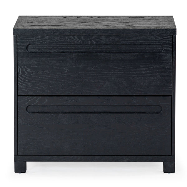 Safavieh Tobiette 2 Drawer Wood Nightstand - Elegant Storage Solution For Bedroom Decor And Style Upgrade Black Wood Sfv2195b