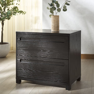 Safavieh Tobiette 2 Drawer Wood Nightstand - Elegant Storage Solution For Bedroom Decor And Style Upgrade Black Wood Sfv2195b