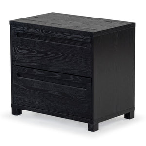 Safavieh Tobiette 2 Drawer Wood Nightstand - Elegant Storage Solution For Bedroom Decor And Style Upgrade Black Wood Sfv2195b
