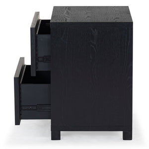 Safavieh Tobiette 2 Drawer Wood Nightstand - Elegant Storage Solution For Bedroom Decor And Style Upgrade Black Wood Sfv2195b