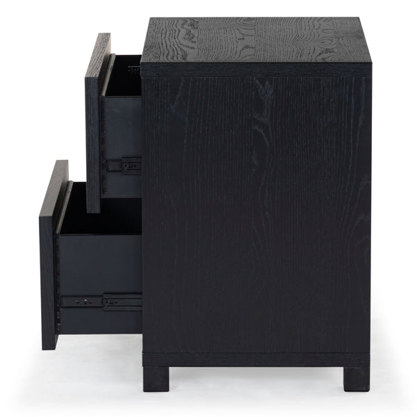 Safavieh Tobiette 2 Drawer Wood Nightstand - Elegant Storage Solution For Bedroom Decor And Style Upgrade Black Wood Sfv2195b