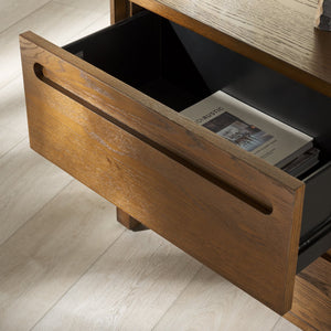 Safavieh Tobiette 2 Drawer Wood Nightstand - Elegant Storage Solution For Bedroom Decor And Style Upgrade Medium Oak Wood Sfv2195c