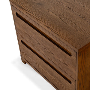 Safavieh Tobiette 2 Drawer Wood Nightstand - Elegant Storage Solution For Bedroom Decor And Style Upgrade Medium Oak Wood Sfv2195c