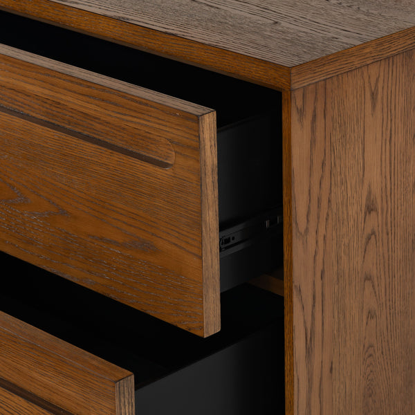 Safavieh Tobiette 2 Drawer Wood Nightstand - Elegant Storage Solution For Bedroom Decor And Style Upgrade Medium Oak Wood Sfv2195c