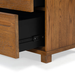 Safavieh Tobiette 2 Drawer Wood Nightstand - Elegant Storage Solution For Bedroom Decor And Style Upgrade Medium Oak Wood Sfv2195c