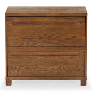 Safavieh Tobiette 2 Drawer Wood Nightstand - Elegant Storage Solution For Bedroom Decor And Style Upgrade Medium Oak Wood Sfv2195c