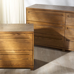 Safavieh TOBIETTE 6-Drawer Wood Dresser - Elegant Storage Solution with Modern Design for Any Bedroom Decor Medium Oak SFV2196C