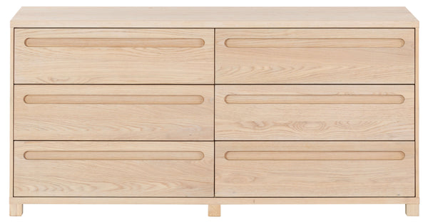 Safavieh Tobiette 6 Drawer Wood Dresser - Elegant Storage Solution To Enhance Your Bedroom's Aesthetic Appeal Oak Wood Sfv2196a