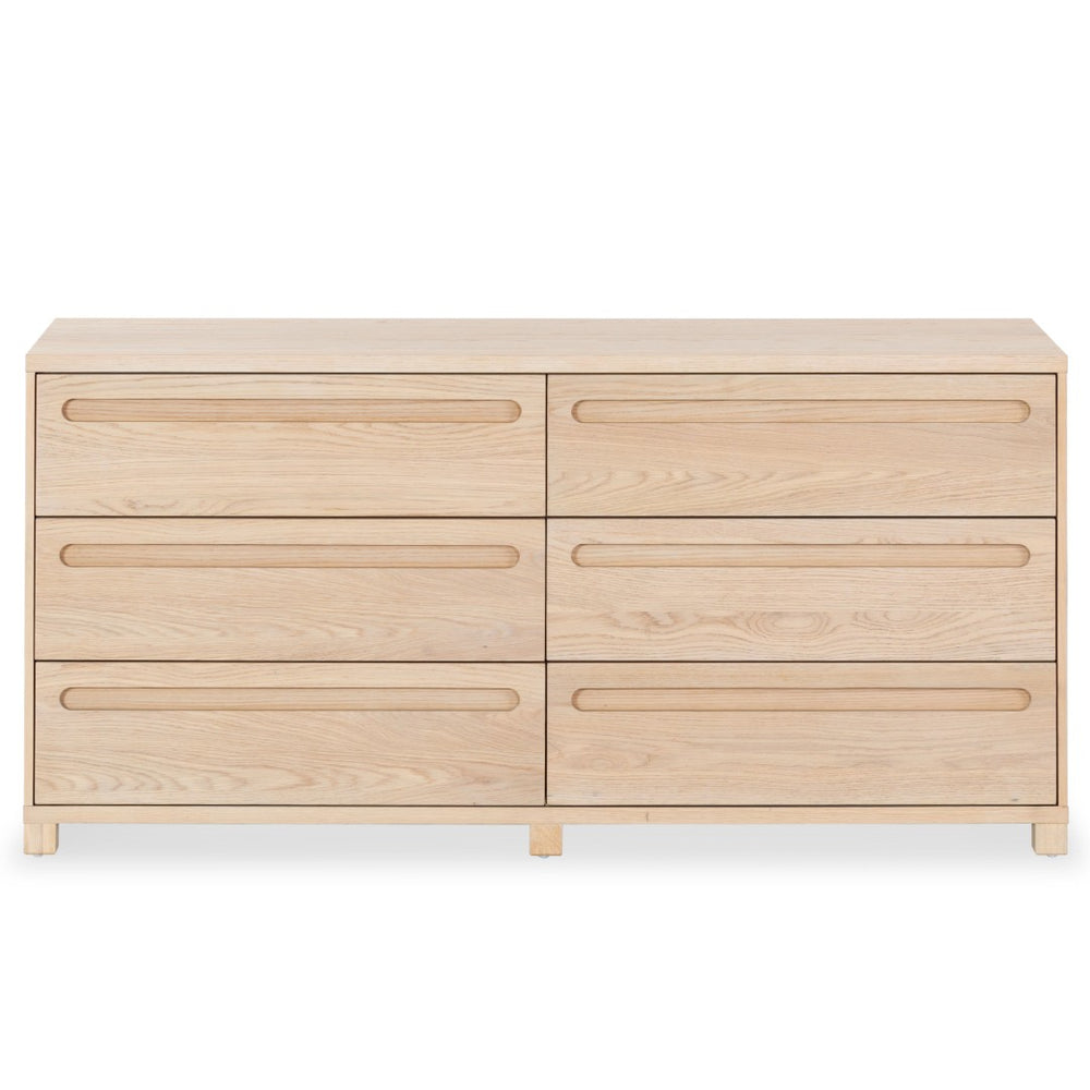 Safavieh TOBIETTE 6-Drawer Wood Dresser - Elegant Storage Solution with Modern Design for Any Bedroom Decor Oak SFV2196A