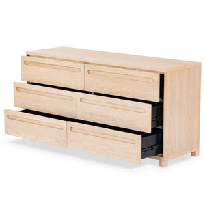 Safavieh Tobiette 6 Drawer Wood Dresser - Elegant Storage Solution To Enhance Your Bedroom's Aesthetic Appeal Oak Wood Sfv2196a