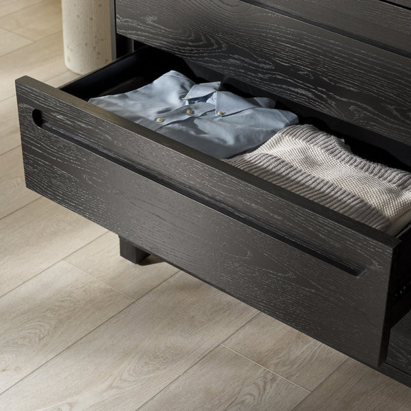 Safavieh Tobiette 6 Drawer Wood Dresser - Elegant Storage Solution To Enhance Your Bedroom's Aesthetic Appeal Black Wood Sfv2196b