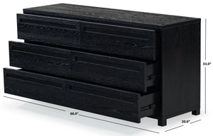 Safavieh Tobiette 6 Drawer Wood Dresser - Elegant Storage Solution To Enhance Your Bedroom's Aesthetic Appeal Black Wood Sfv2196b
