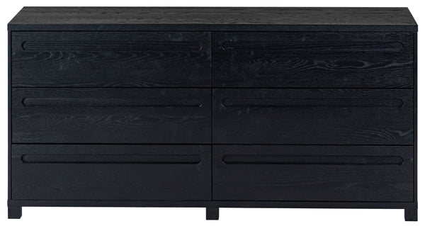 Safavieh Tobiette 6 Drawer Wood Dresser - Elegant Storage Solution To Enhance Your Bedroom's Aesthetic Appeal Black Wood Sfv2196b