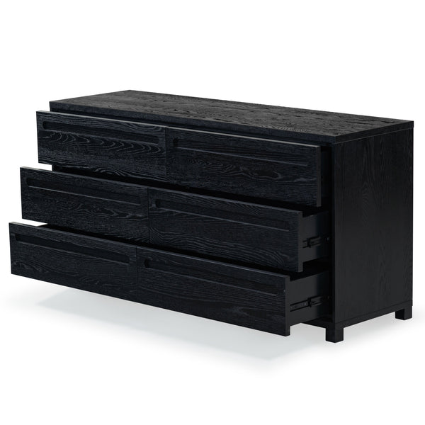 Safavieh Tobiette 6 Drawer Wood Dresser - Elegant Storage Solution To Enhance Your Bedroom's Aesthetic Appeal Black Wood Sfv2196b