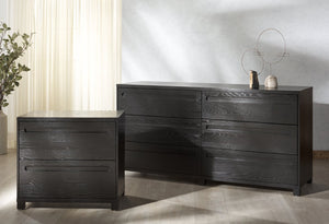 Safavieh TOBIETTE 2-Drawer Wood Nightstand - Modern Elegance with Ample Storage for Your Bedroom Decor Needs Black SFV2195B