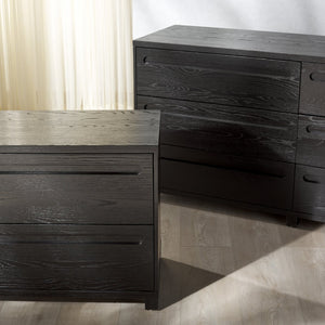 Safavieh TOBIETTE 2-Drawer Wood Nightstand - Modern Elegance with Ample Storage for Your Bedroom Decor Needs Black SFV2195B