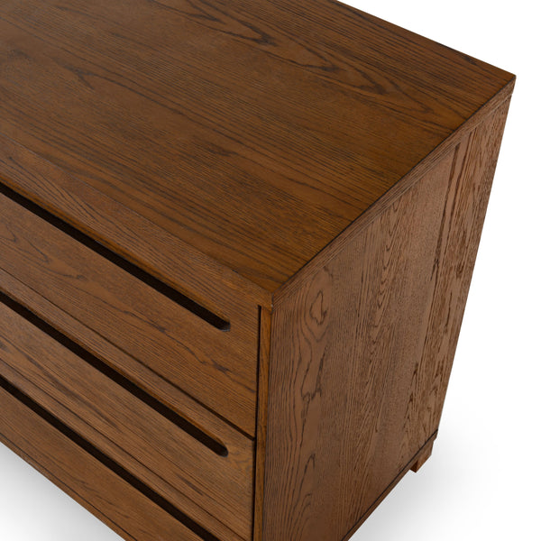 Safavieh Tobiette 6 Drawer Wood Dresser - Elegant Storage Solution To Enhance Your Bedroom's Aesthetic Appeal Medium Oak Wood Sfv2196c