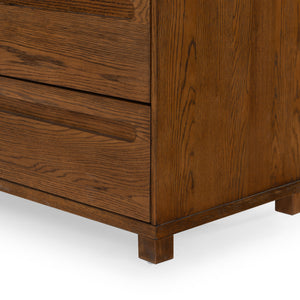 Safavieh Tobiette 6 Drawer Wood Dresser - Elegant Storage Solution To Enhance Your Bedroom's Aesthetic Appeal Medium Oak Wood Sfv2196c