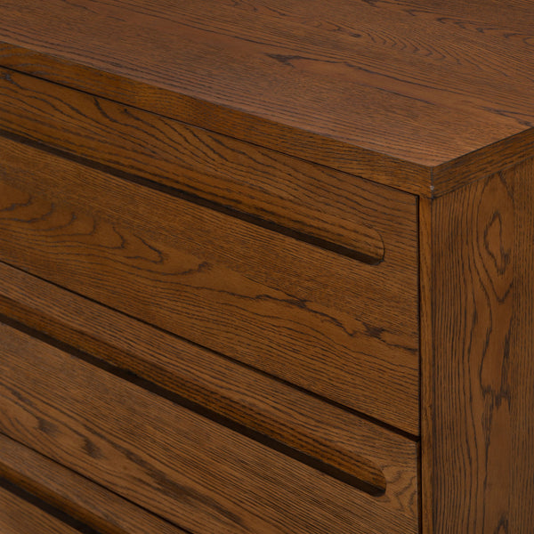 Safavieh Tobiette 6 Drawer Wood Dresser - Elegant Storage Solution To Enhance Your Bedroom's Aesthetic Appeal Medium Oak Wood Sfv2196c