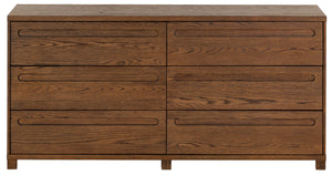 Safavieh Tobiette 6 Drawer Wood Dresser - Elegant Storage Solution To Enhance Your Bedroom's Aesthetic Appeal Medium Oak Wood Sfv2196c
