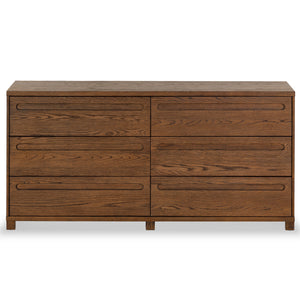 Safavieh Tobiette 6 Drawer Wood Dresser - Elegant Storage Solution To Enhance Your Bedroom's Aesthetic Appeal Medium Oak Wood Sfv2196c