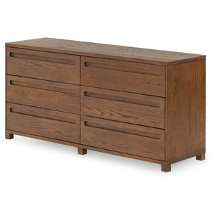 Safavieh Tobiette 6 Drawer Wood Dresser - Elegant Storage Solution To Enhance Your Bedroom's Aesthetic Appeal Medium Oak Wood Sfv2196c