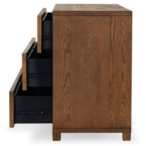 Safavieh Tobiette 6 Drawer Wood Dresser - Elegant Storage Solution To Enhance Your Bedroom's Aesthetic Appeal Medium Oak Wood Sfv2196c