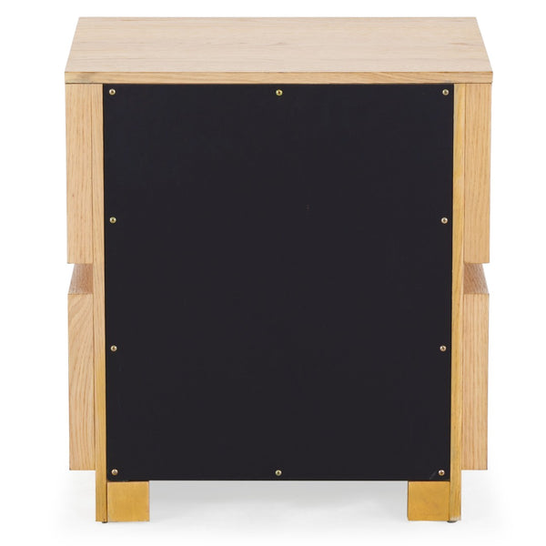 Safavieh TITUS 2 Drawer Stacked Nightstand - A Perfect Blend of Rustic Charm and Modern Elegance for Storage Oak SFV2197A