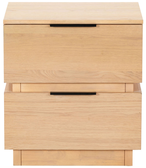Safavieh Titus 2 Drawer Stacked Nightstand – Elegant Solid Wood Design With Spacious Storage For Your Essentials Oak Wood ,Metal Sfv2197a