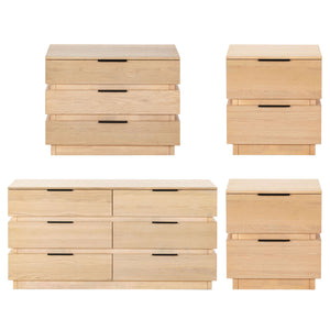 Safavieh Titus 2 Drawer Stacked Nightstand – Elegant Solid Wood Design With Spacious Storage For Your Essentials Oak Wood ,Metal Sfv2197a