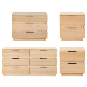Safavieh TITUS 6 Drawer Stacked Dresser - Modern Elegance with Durable Design for Stylish Bedroom Storage Oak SFV2199A