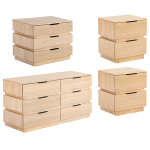 Safavieh TITUS 6 Drawer Stacked Dresser - Modern Elegance with Durable Design for Stylish Bedroom Storage Oak SFV2199A