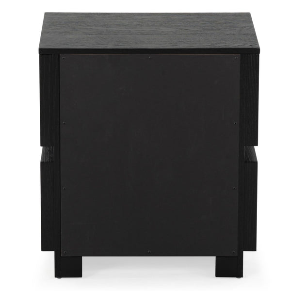 Safavieh TITUS 2 Drawer Stacked Nightstand - A Perfect Blend of Rustic Charm and Modern Elegance for Storage Black SFV2197B